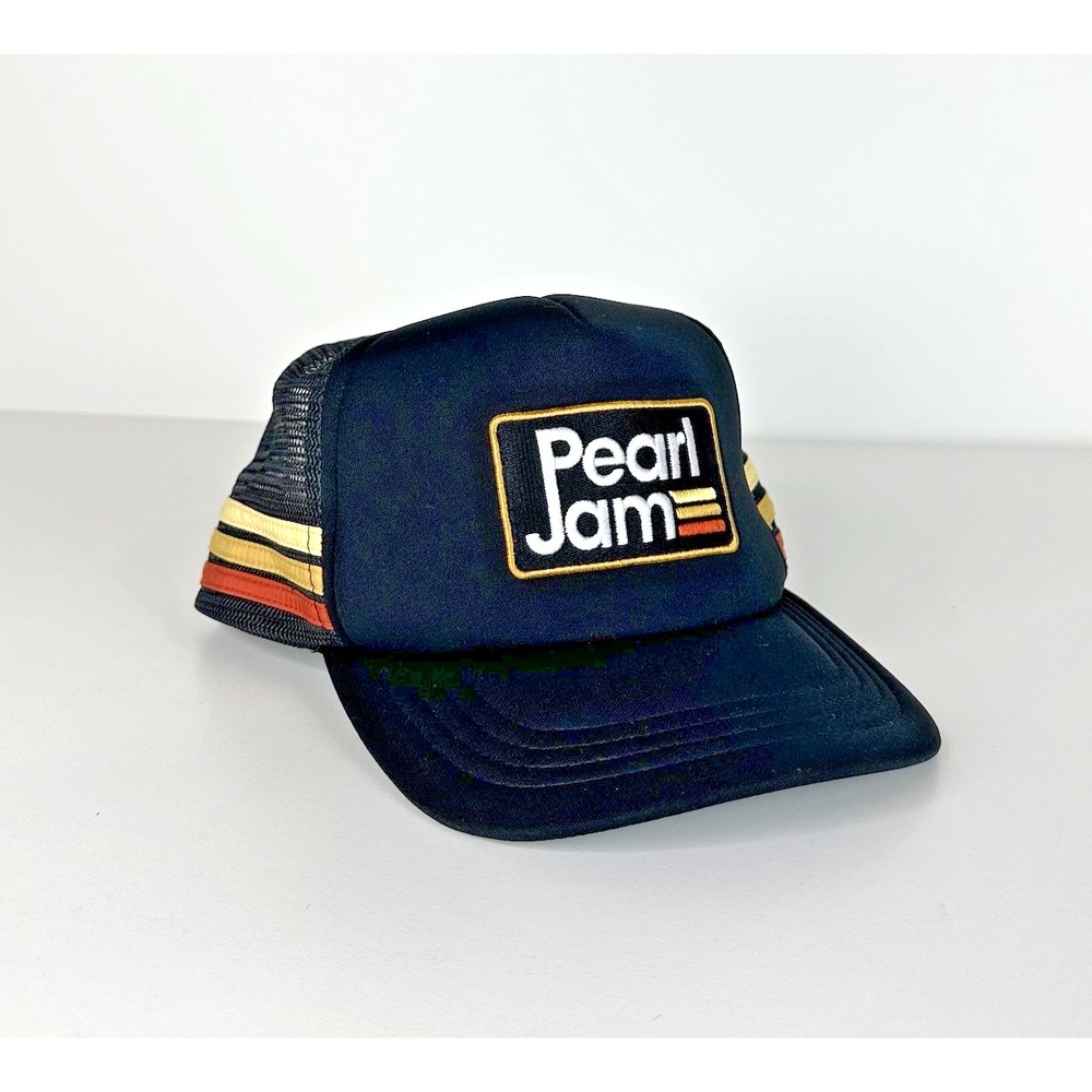 Pearl Jam 3 Stripe Black Mesh Dark Matter Tour‎ 2025 Trucker Hat Cap Adjustable